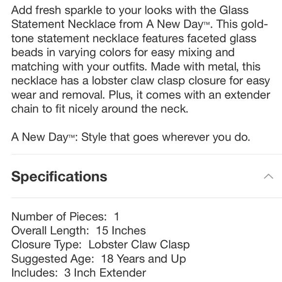 Glass Topaz Statement Necklace - A New
Day Assorted Pinks NWT - Picture 5 of 7